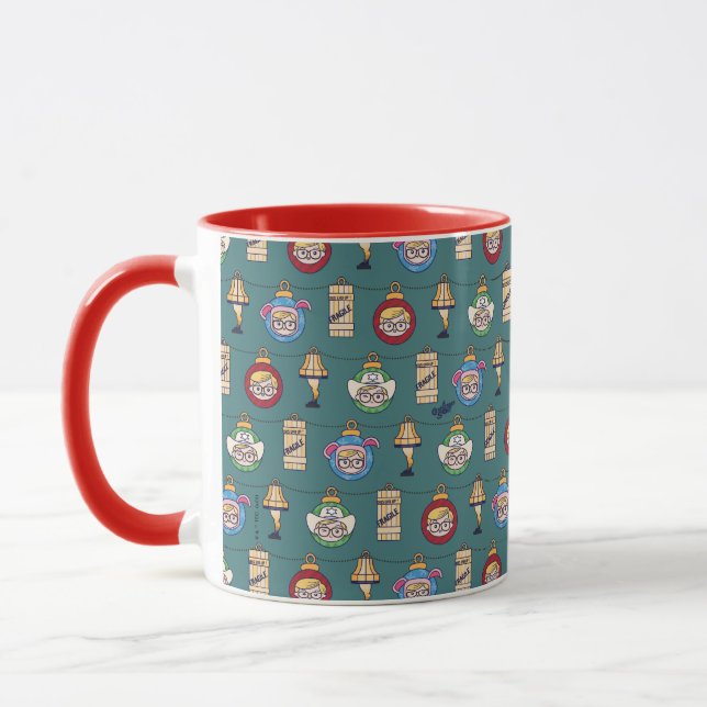 A Christmas Story | Ralphie and Ornaments Pattern Mug (Left)