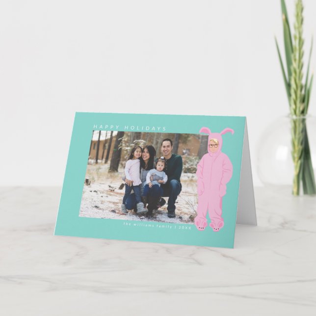 A Christmas Story | Ralphie Bunny Suit - Photo Holiday Card (Front)