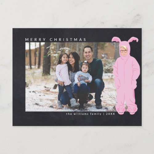 A Christmas Story  Ralphie Bunny Suit _ Photo Holiday Postcard