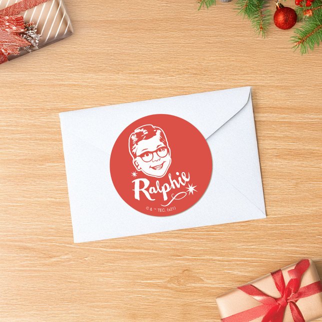 A Christmas Story | Ralphie Classic Round Sticker (Sticker on envelope)