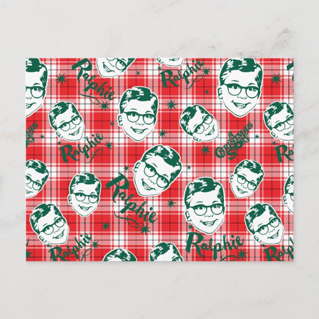 A Christmas Story | Ralphie Plaid Pattern Postcard (Front)