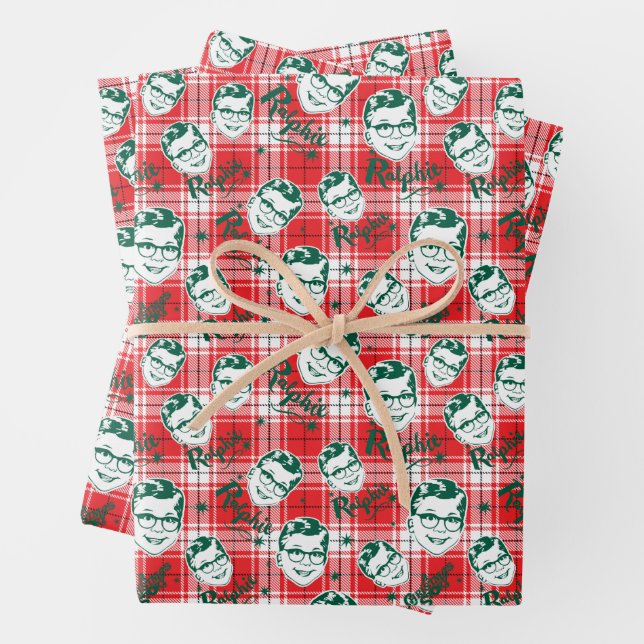 A Christmas Story | Ralphie Plaid Pattern Wrapping Paper Sheets (In situ)
