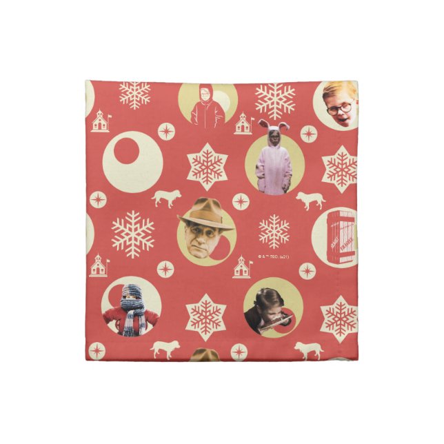 A Christmas Story Retro Snowflake Pattern Cloth Napkin (Quarter Fold)