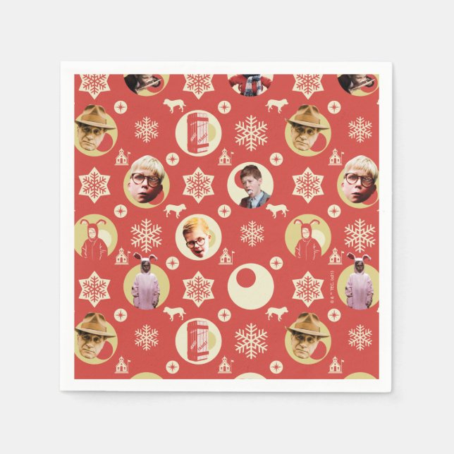 A Christmas Story Retro Snowflake Pattern Napkins (Front)