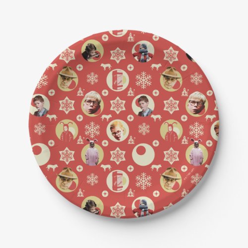 A Christmas Story Retro Snowflake Pattern Paper Plates