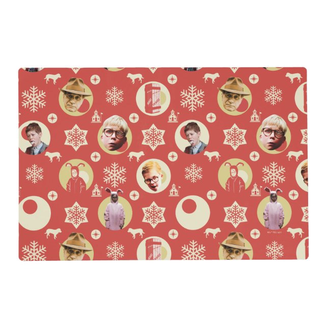 A Christmas Story Retro Snowflake Pattern Placemat (Back)