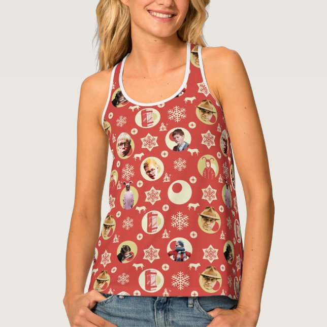 A Christmas Story Retro Snowflake Pattern Tank Top (Front)