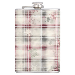 A Christmas Tartan Floral Design Series #13 Flask