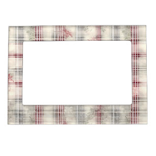 A Christmas Tartan Floral Design Series #13 Magnetic Frame