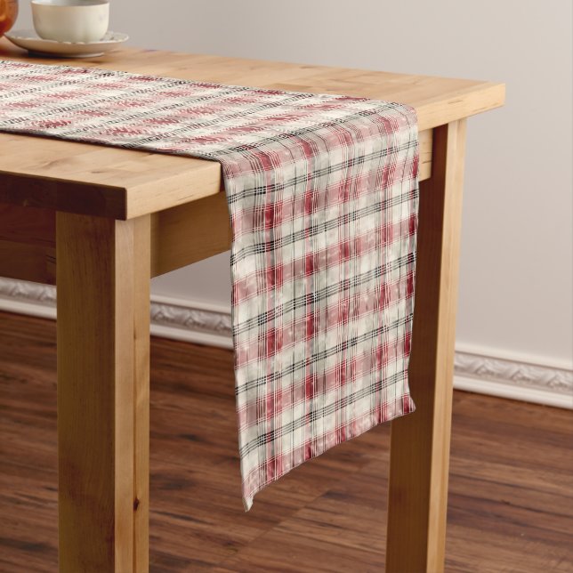 A Christmas Tartan Floral Design Series #15 Long Table Runner (In Situ)
