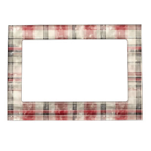 A Christmas Tartan Floral Design Series #15 Magnetic Frame