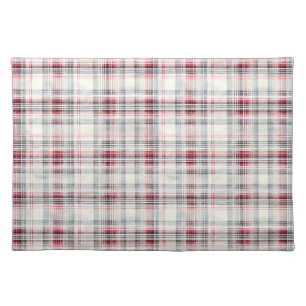 A Christmas Tartan Floral Design Series #24 Cloth Placemat