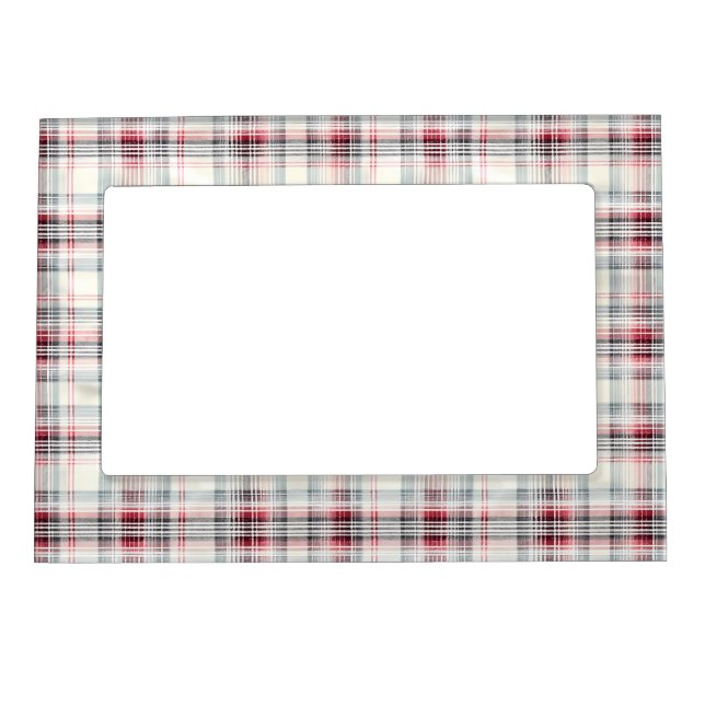 A Christmas Tartan Floral Design Series #24 Magnetic Frame (Front)