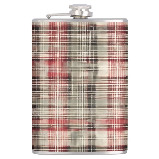 A Christmas Tartan Floral Design Series #2 Flask (Front)