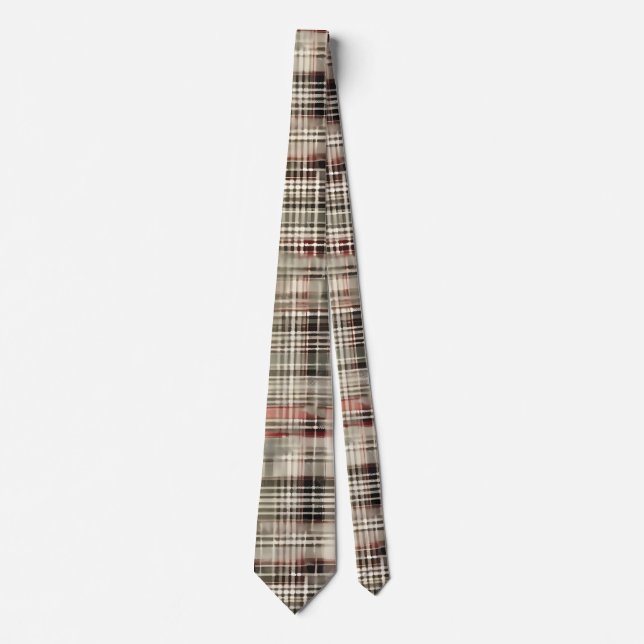 A Christmas Tartan Floral Design Series #2 Neck Tie (Front)