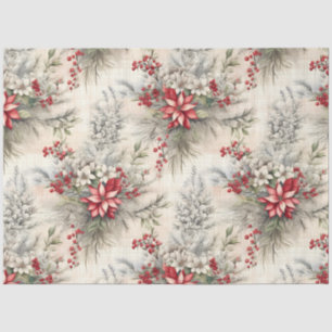 A Christmas Tartan Floral Design Series #6 Tissue Paper