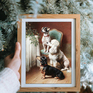 A Christmas Treat Dogs Carl Reichert Poster