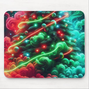 A Christmas Tree In a Smoky Haze On a Customized Mouse Pad