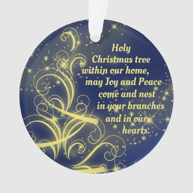 A Christmas Tree Prayer for Joy & Peace Ornament (Front)