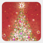 A Christmas Tree That Glows. Square Sticker at Zazzle