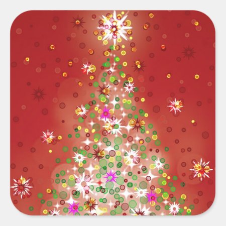 A Christmas Tree That Glows. Square Sticker