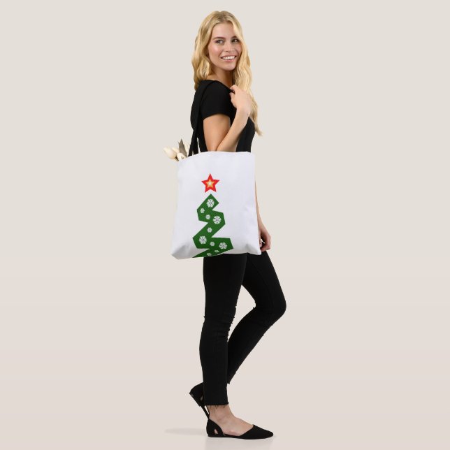 A Christmas tree Tote Bag (On Model)