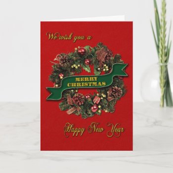 A Christmas Wreath For A Business To Send Holiday Card by SupercardsChristmas at Zazzle