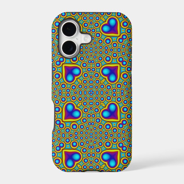 A Circle and hearth pattern Iphone Case (Back)