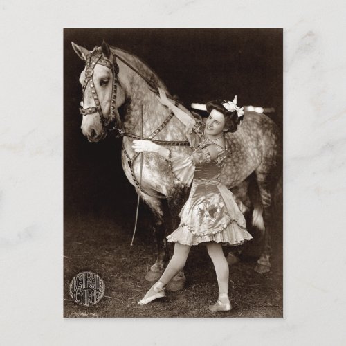 A Circus Girl and Horse Postcard