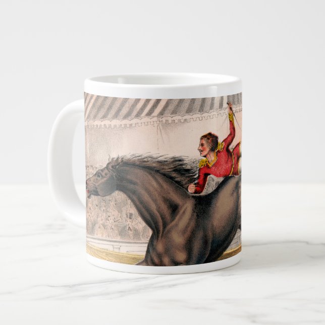 A Circus Performer Riding A Vaulting Horse Giant Coffee Mug (Front Left)