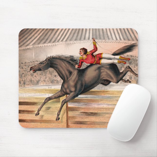 A Circus Performer Riding A Vaulting Horse Mouse Pad (With Mouse)