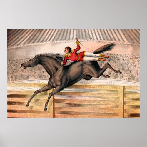 A Circus Performer Riding A Vaulting Horse Poster
