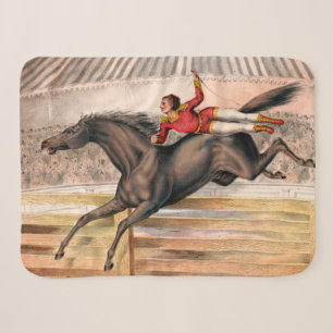 A Circus Performer Riding A Vaulting Horse Sherpa Blanket