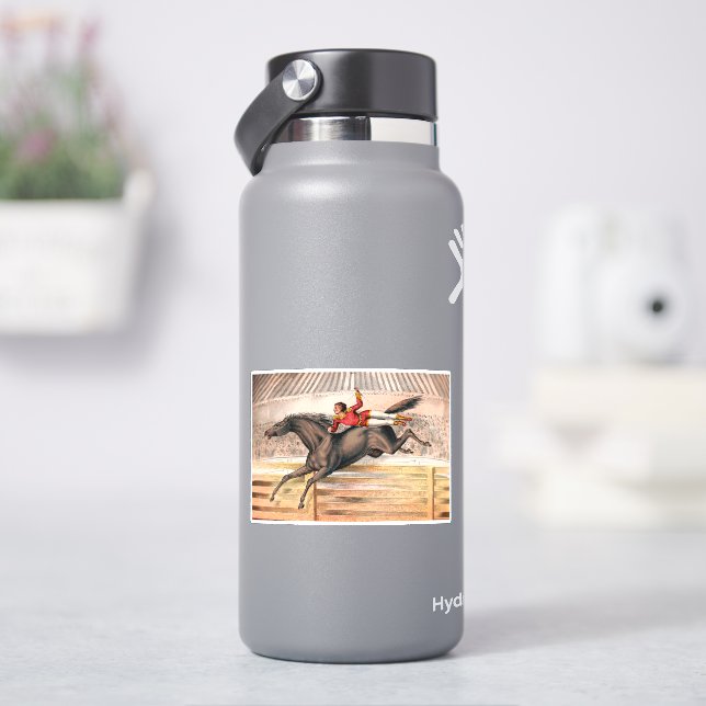 A Circus Performer Riding A Vaulting Horse Sticker (HydroFlask)