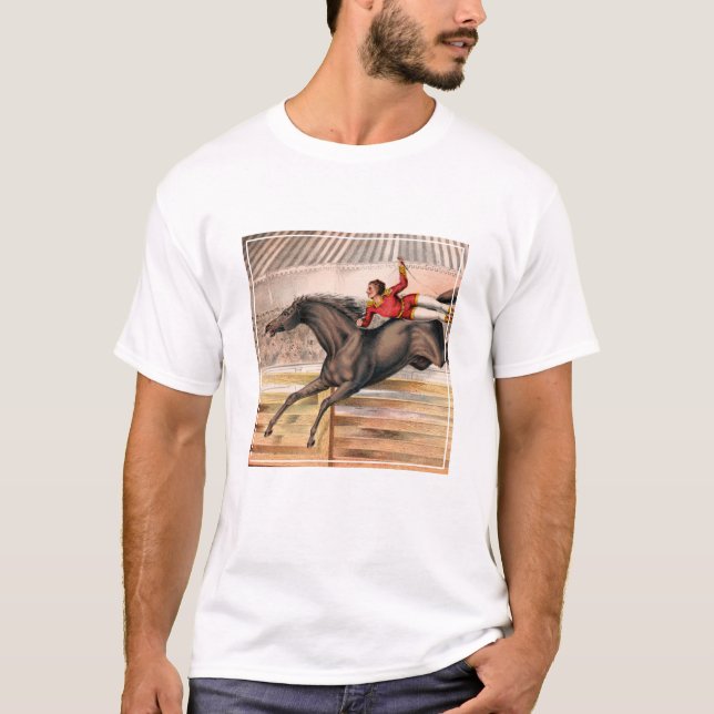A Circus Performer Riding A Vaulting Horse T-Shirt (Front)