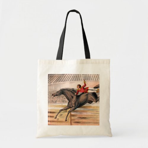 A Circus Performer Riding A Vaulting Horse Tote Bag