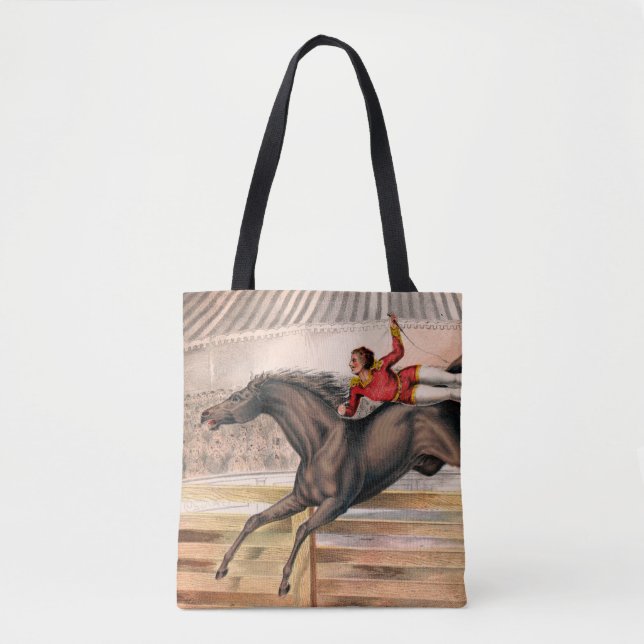 A Circus Performer Riding A Vaulting Horse Tote Bag (Front)