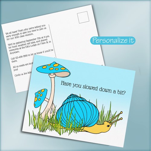 A Class or Family Reunion for All Us Snails Postcard