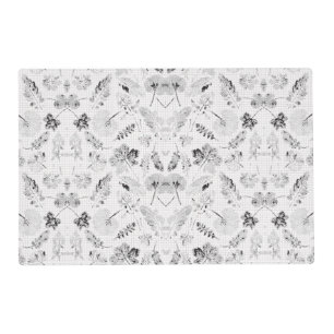 A classic black and white floral wallpaper featur Placemat