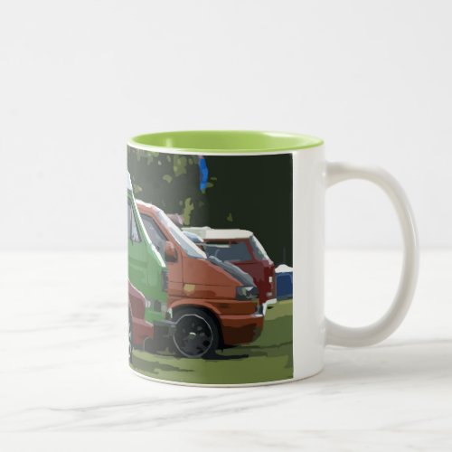 A classic car line up art picture on mug