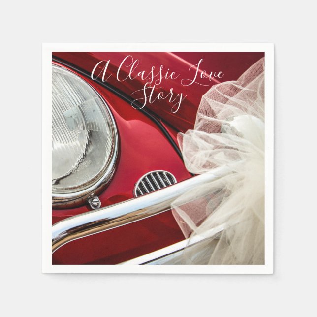 A classic car love story red white napkins (Front)