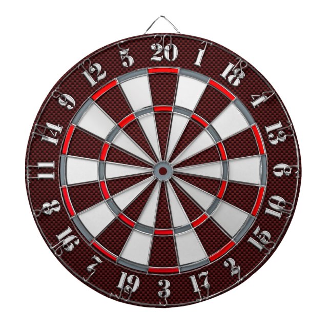 A Classic Game of Darts Chrome Carbon Fiber Styles Dartboard (Front)