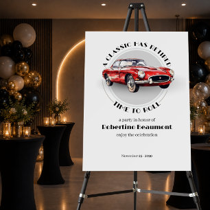 A Classic Has Retired Red Car Retirement Party Foam Board