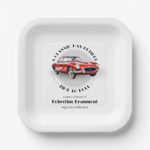 A Classic Has Retired Red Car Retirement Party Paper Plates