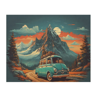 A classic Hummer residential car driving Wall Art