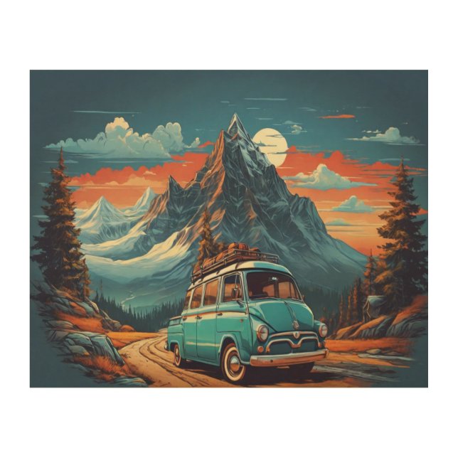 A classic Hummer residential car driving Wall Art (Front)