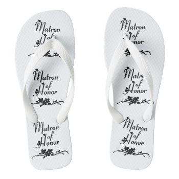 A Classic Matron Of Honor   Flip Flops by weddingparty at Zazzle