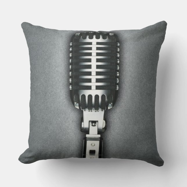 A Classic microphone Throw Pillow (Front)