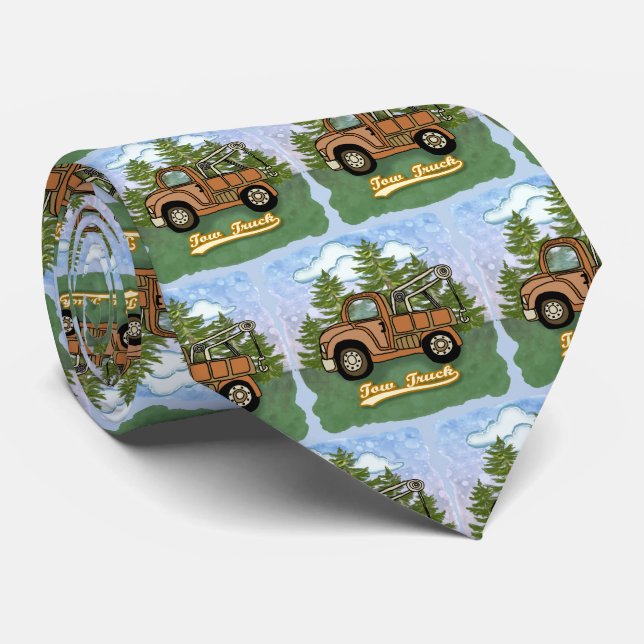 A Classic Old Tow Truck Neck Tie (Rolled)