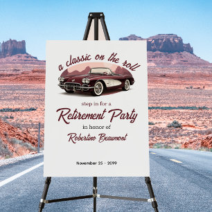 A Classic on the Roll Retro Car Retirement Party Foam Board